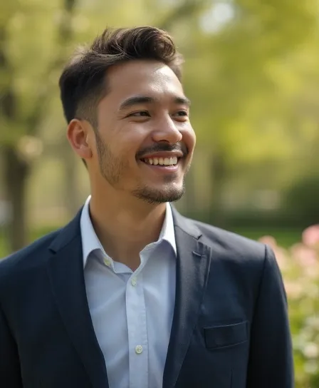 AI-generated dating profile photo example
