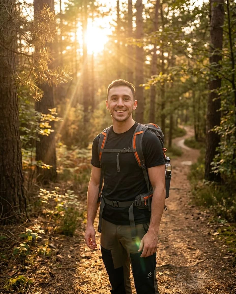 Example action dating profile photo showing a real sport or hobby