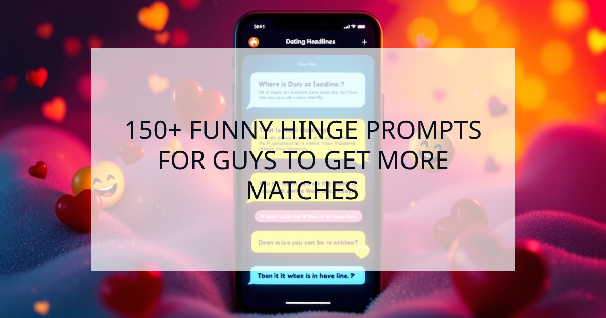 Cover Image for 150+ Funny Hinge Prompts for Guys: The Strategic Playbook for 2025