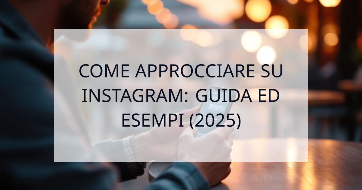 Cover Image for Come Approcciare su Instagram: La Guida Definitiva 2025 per Uomini