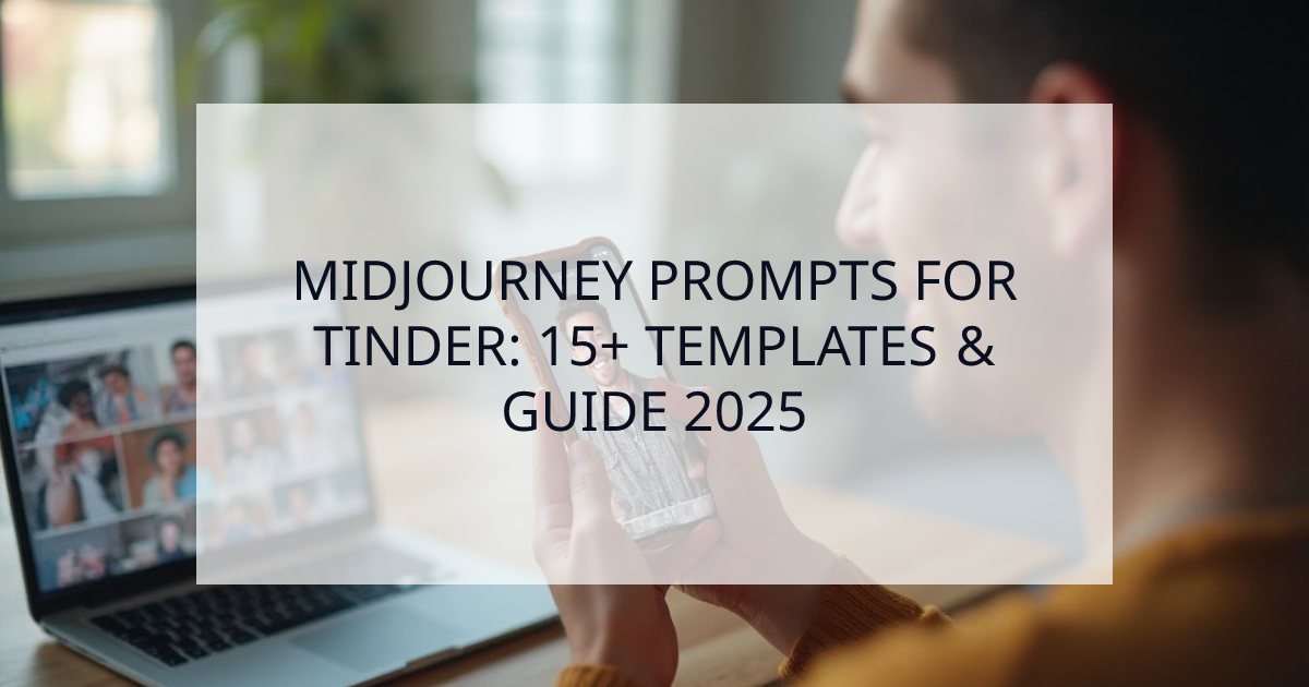 Cover Image for Midjourney Prompts for Tinder Photos: 15+ Templates & Guide
